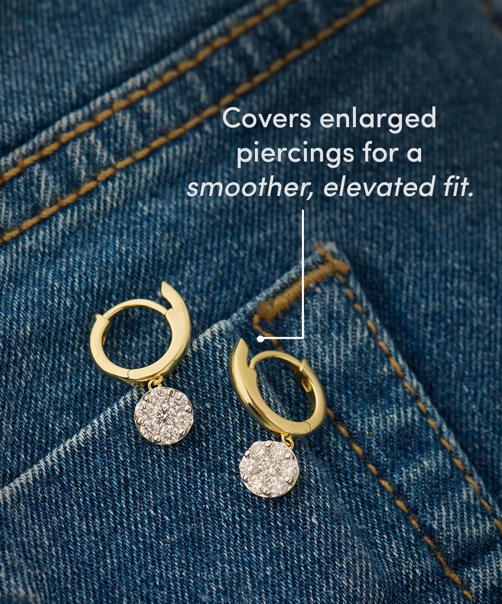 Dancing Diamond Cluster Hoop Earrings - Image 3