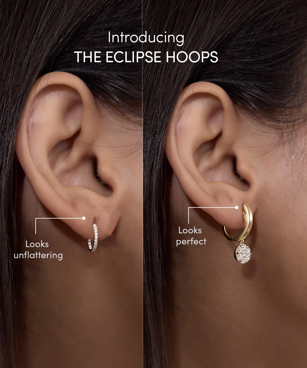 Dancing Diamond Cluster Hoop Earrings - Image 4