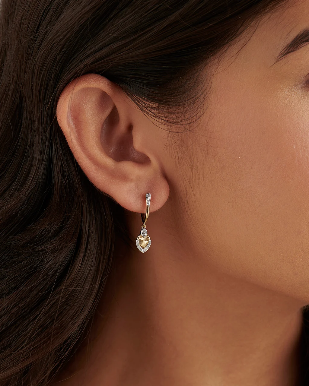 Dancing Petal Diamond Hoops - Image 2