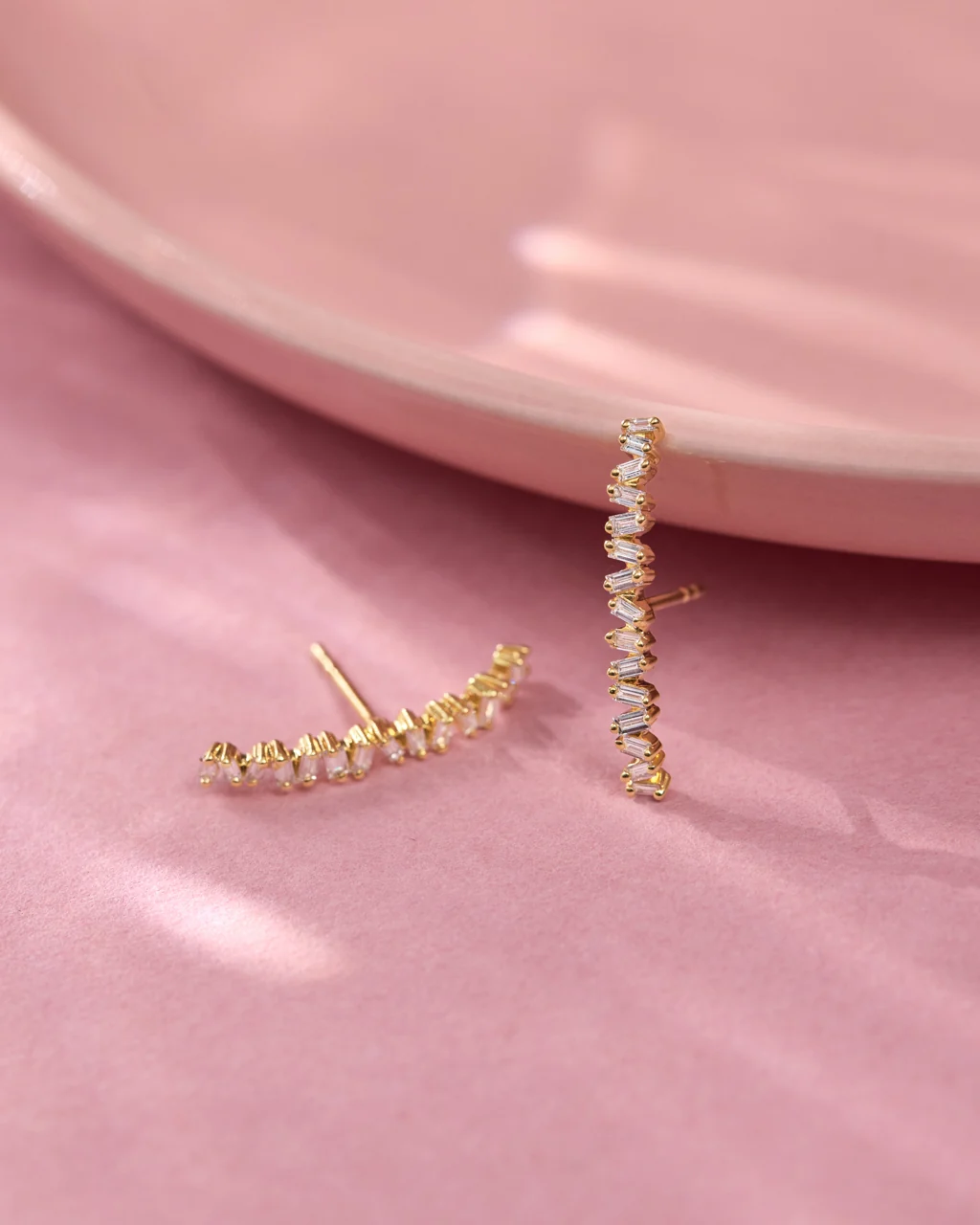 Diamond Arc Suspender Earrings - Image 2