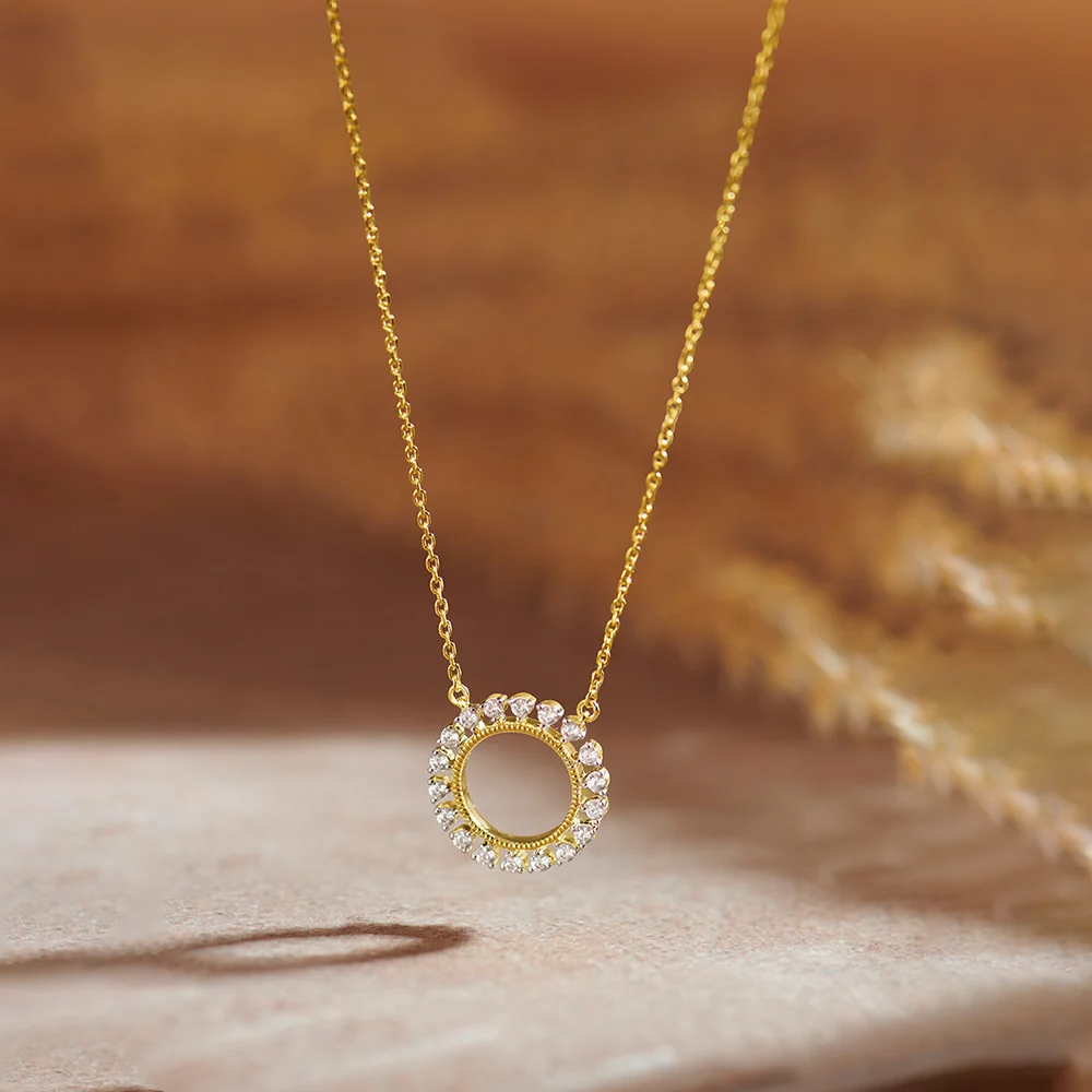 Sun Diamond Pendant Necklace
