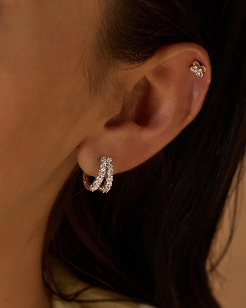 Diamond Inverted V Hoops - Image 2