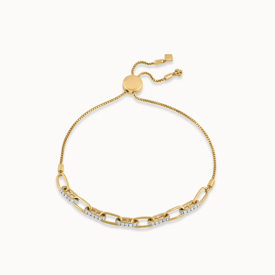 Diamond Paperclip Bolo Bracelet - Image 3