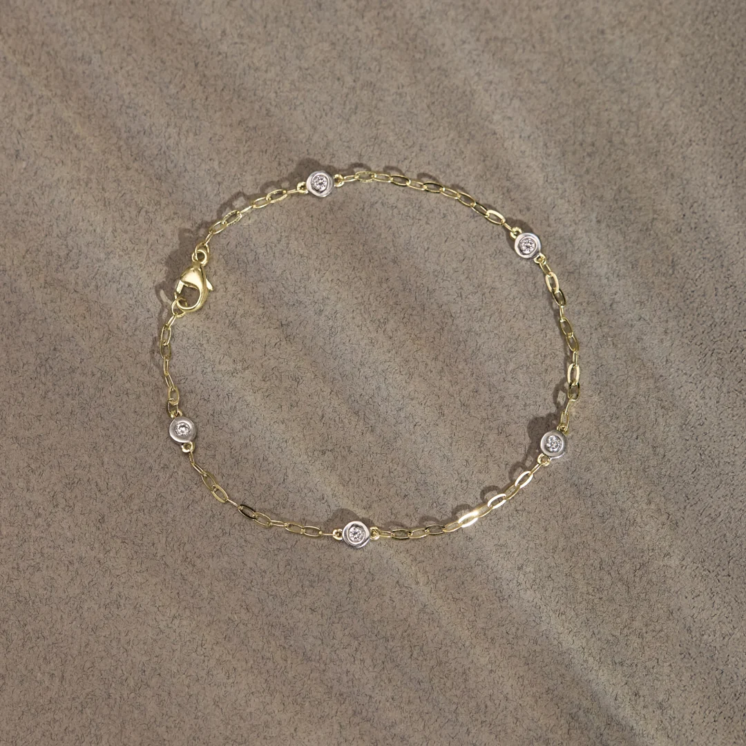 Diamond Station Chain Bracelet