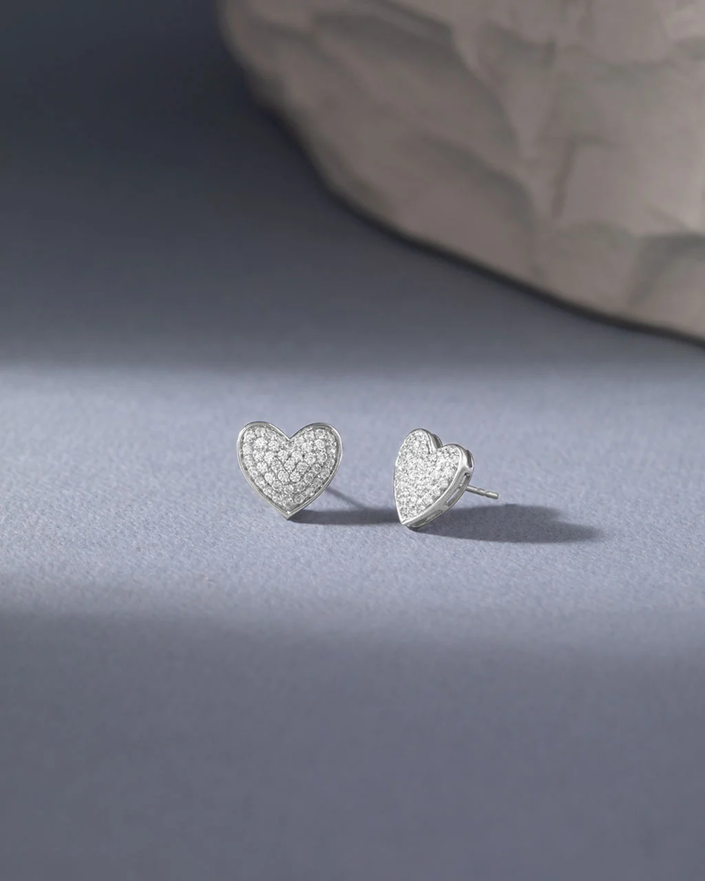 Diamond Studded Heart Earrings - Image 5