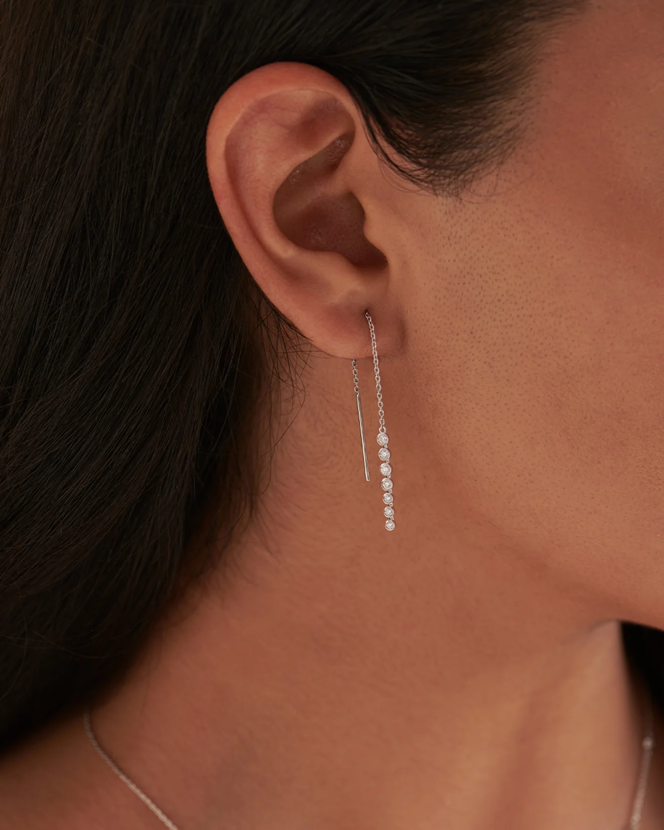 Diamond Threader Earrings - Image 2