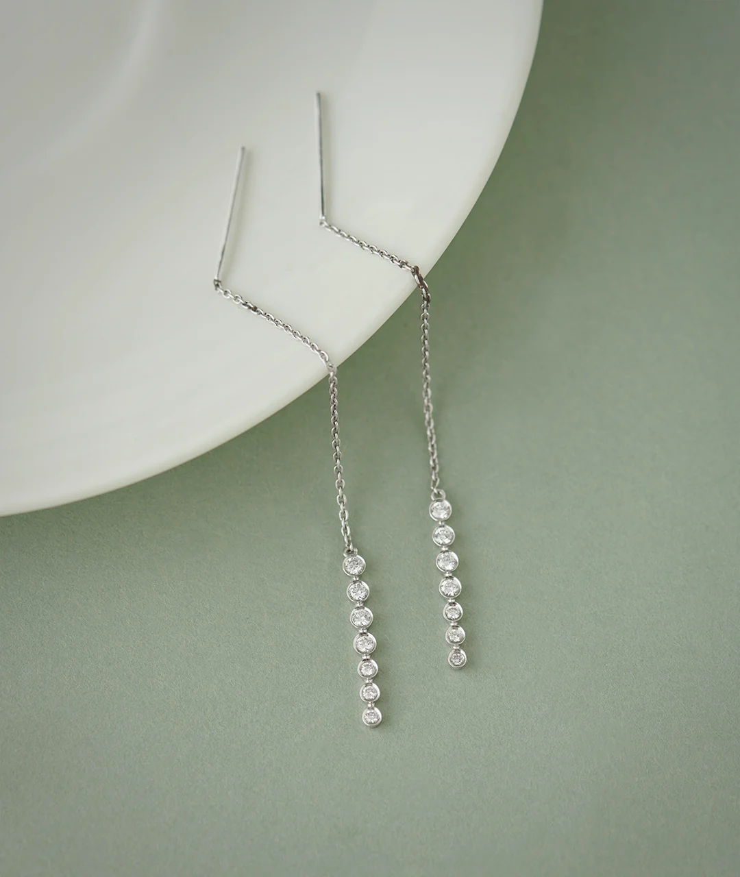 Diamond Threader Earrings - Image 5