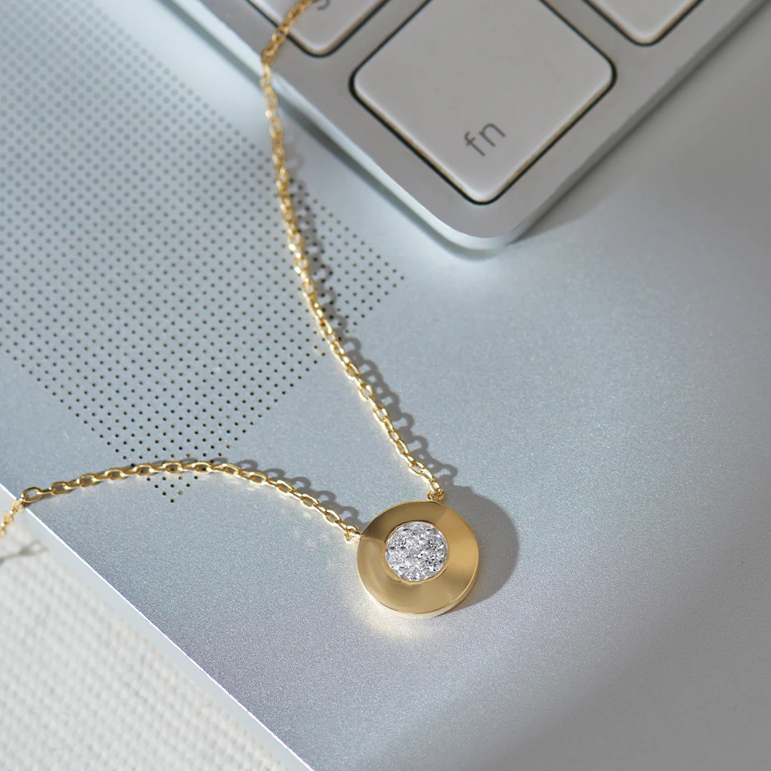 Disc Cluster Diamond Necklace