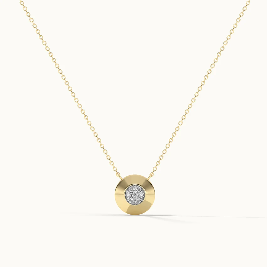 Disc Cluster Diamond Necklace - Image 3