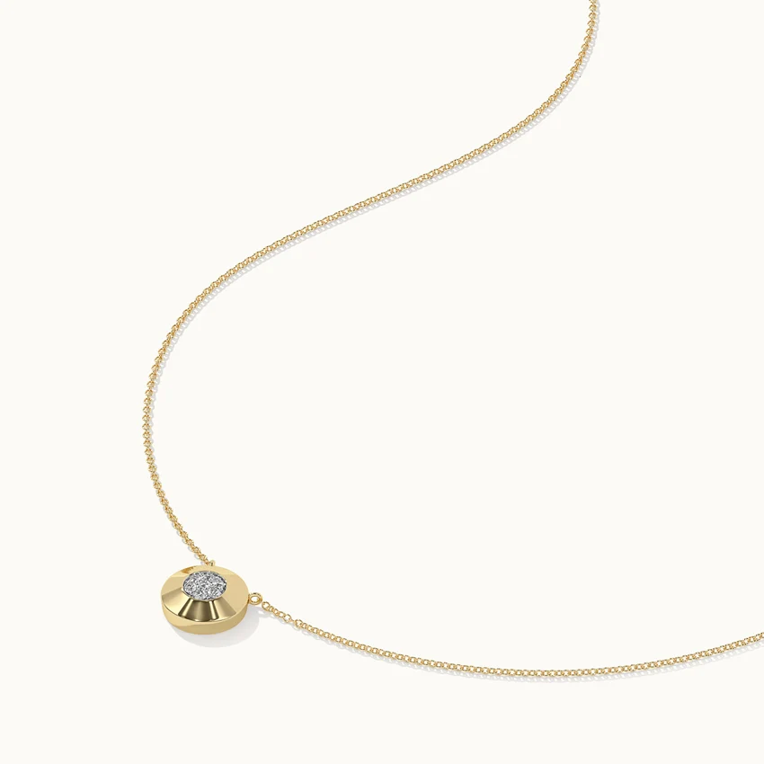 Disc Cluster Diamond Necklace - Image 6