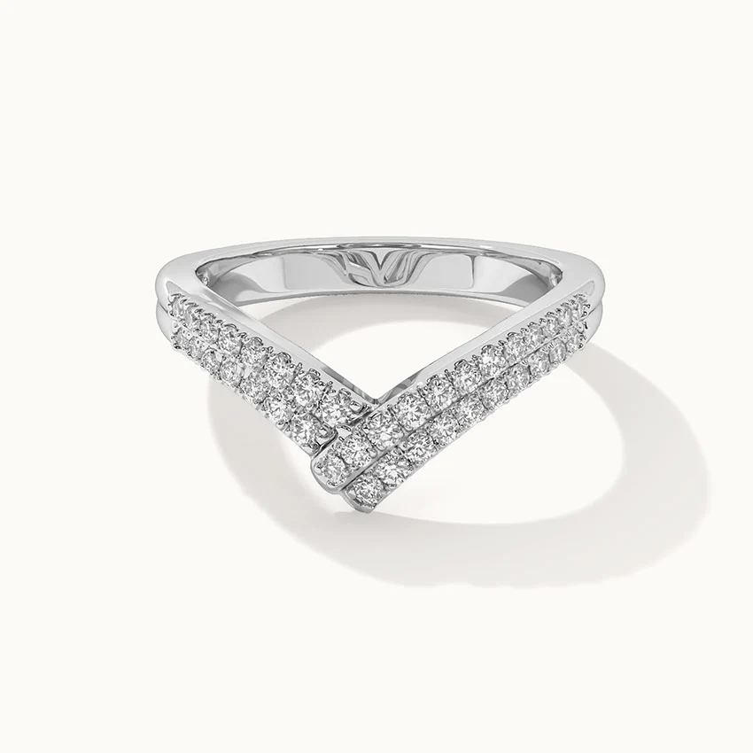Double Row Chevron Diamond Band - Image 3