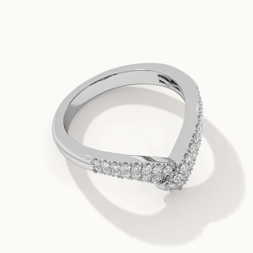 Double Row Chevron Diamond Band - Image 5