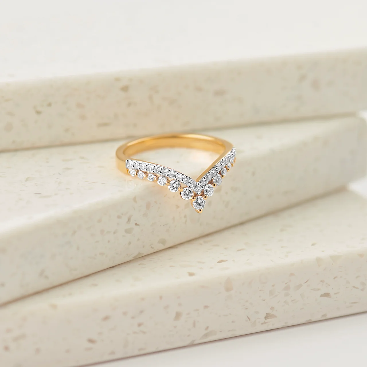 Double Row Chevron Ring