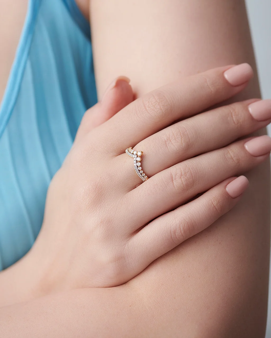 Double Row Chevron Ring - Image 4