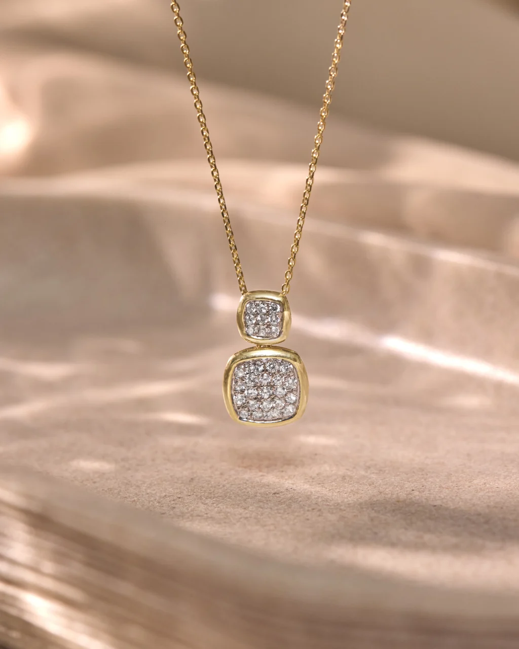 Duo Cushion Diamond Necklace - Image 6