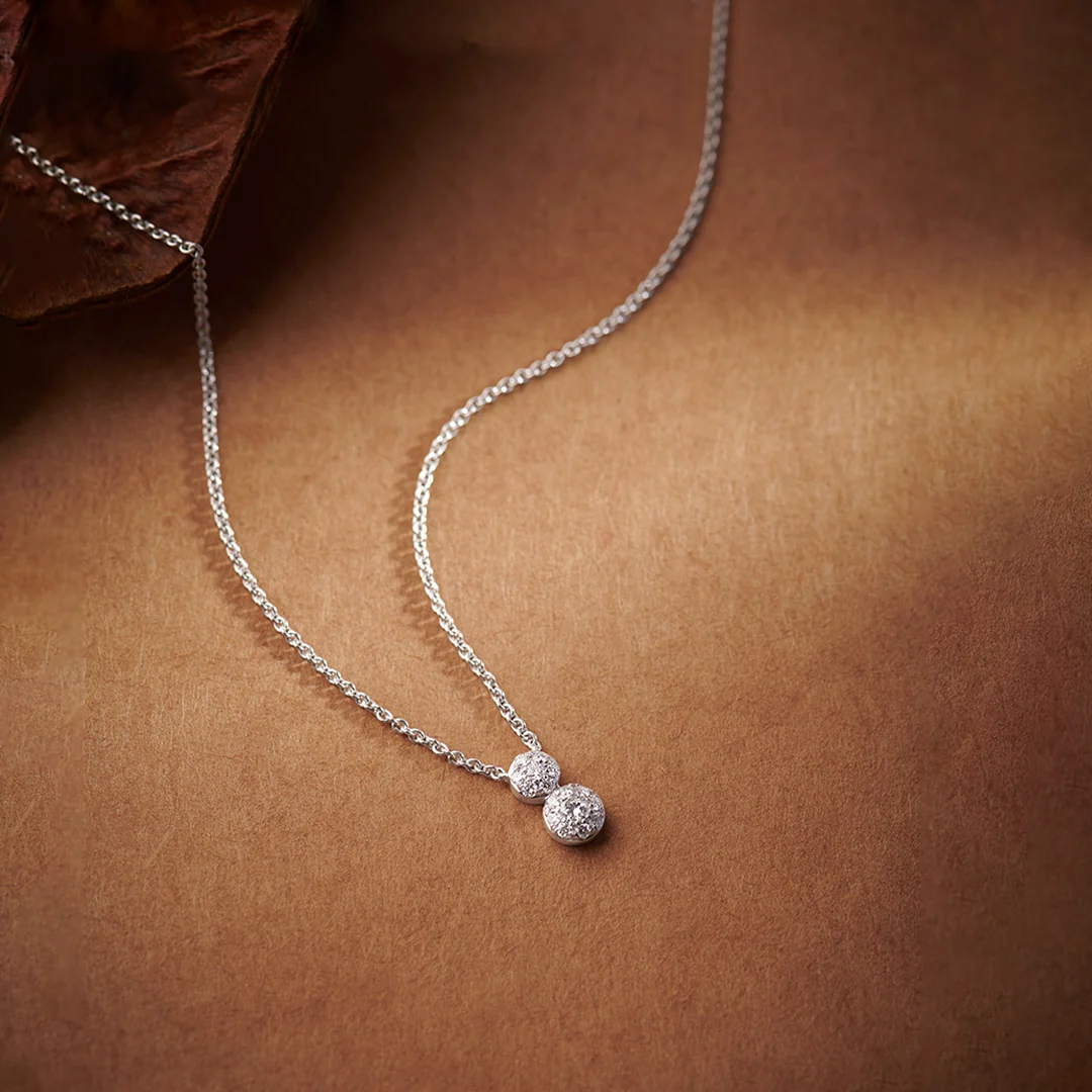 Duo Round Diamond Necklace