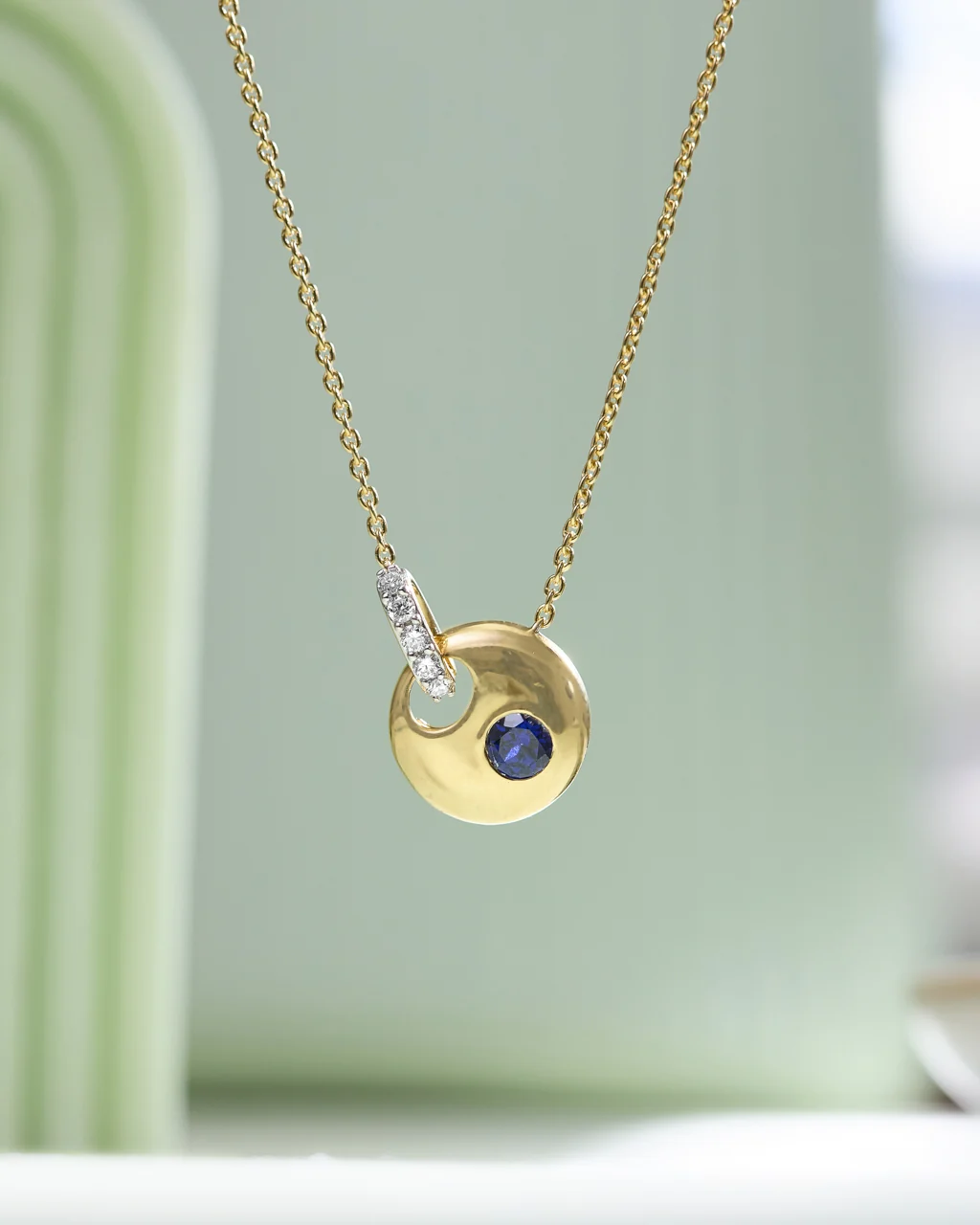 Eclipse Created Sapphire Necklace - Image 6