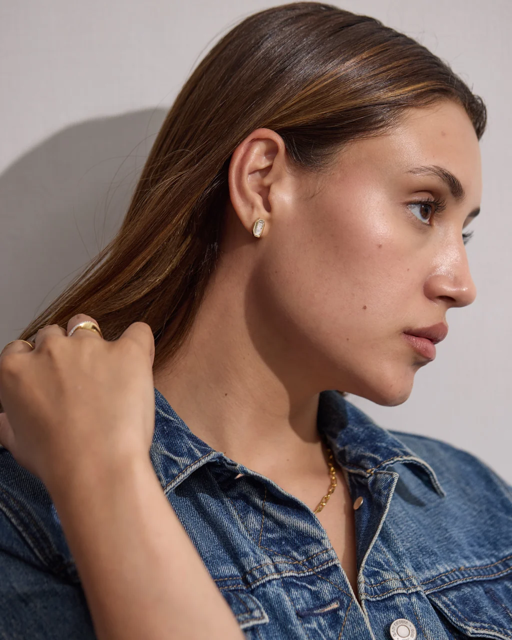 Edgy Baguette Diamond Studs - Image 4