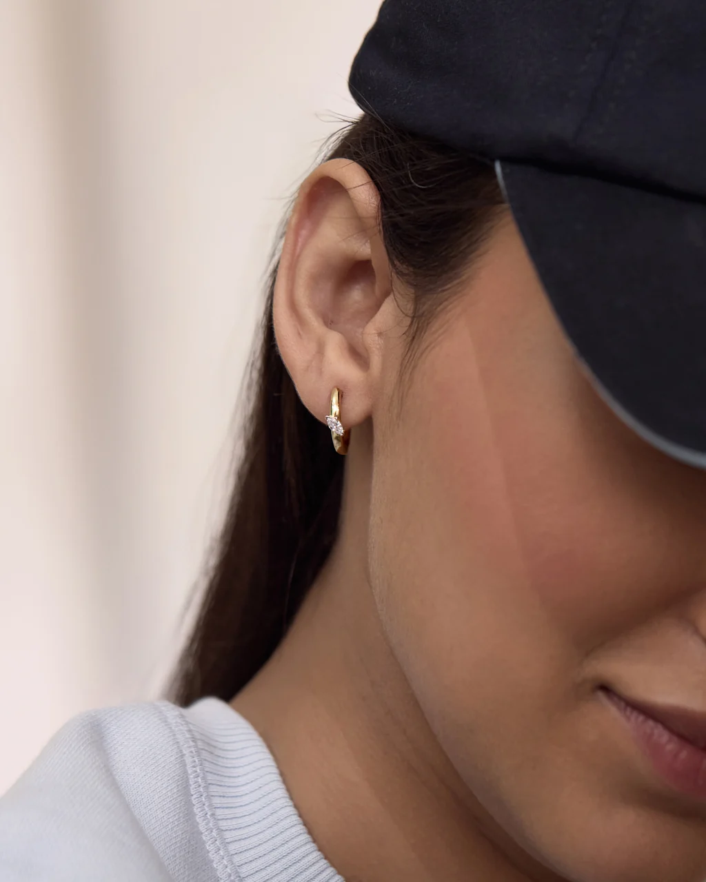 Edgy Diamond Hoop Earrings - Image 2
