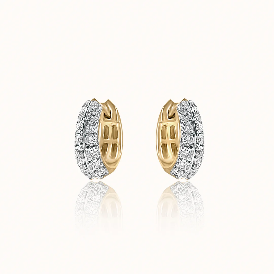 Edgy Sparkle Small Diamond Hoops - Image 3