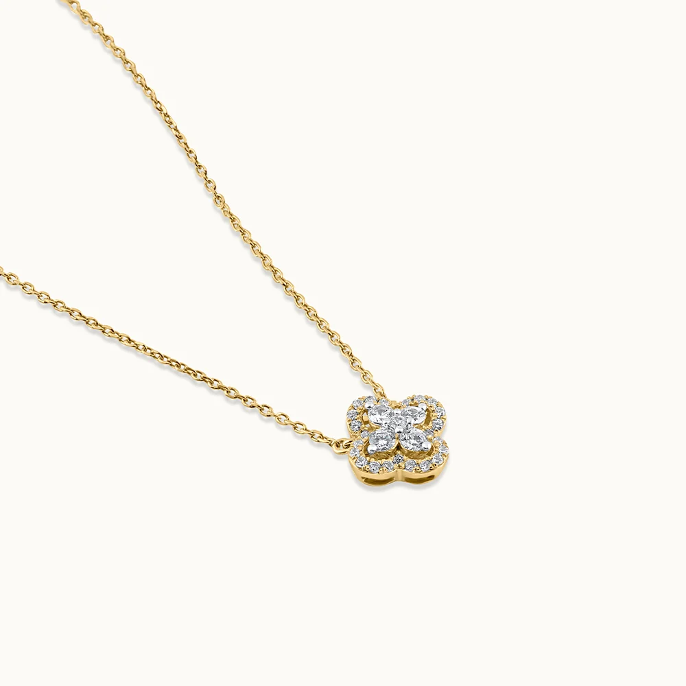 Elegant Clover Diamond Necklace - Image 3