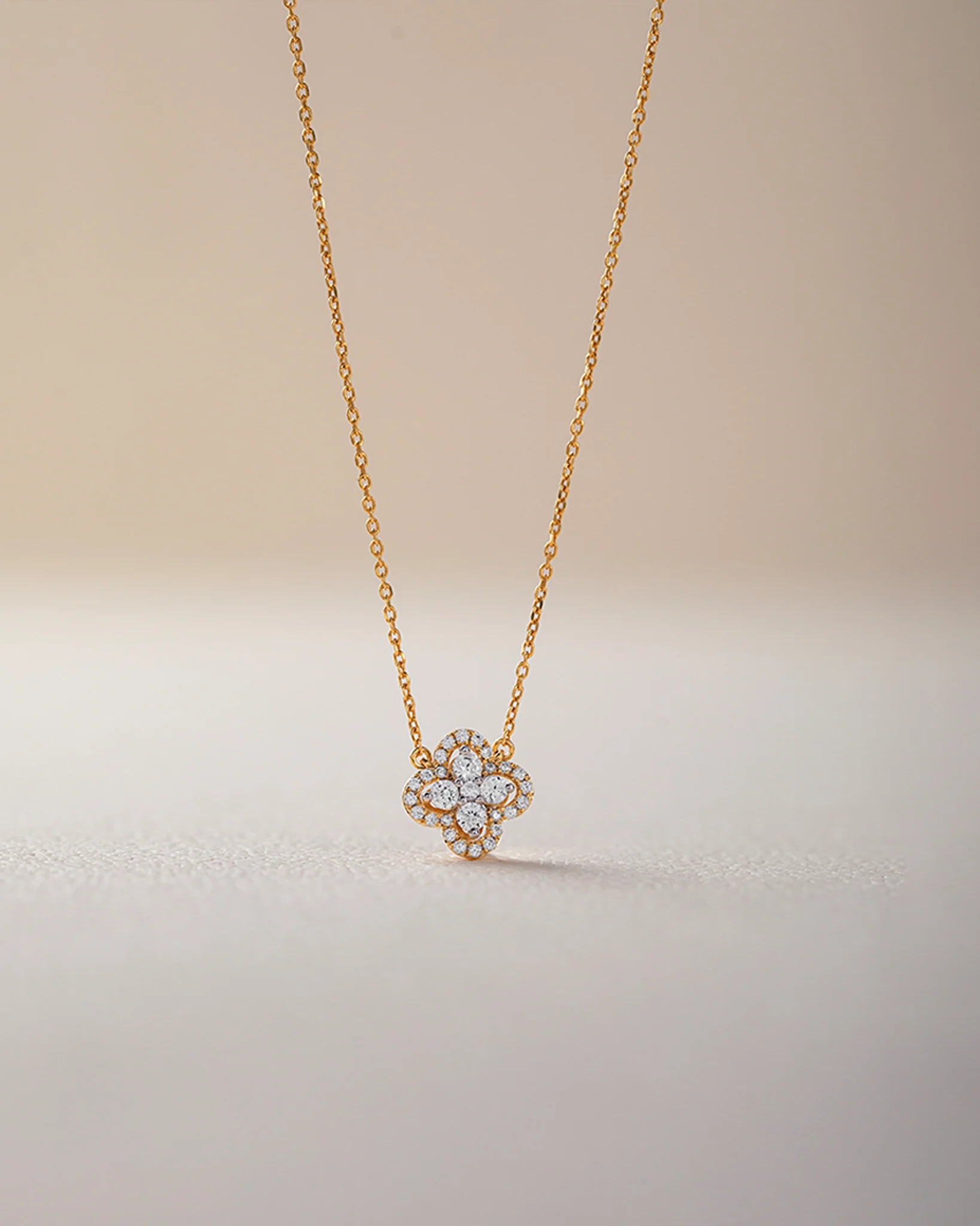 Elegant Clover Diamond Necklace - Image 5