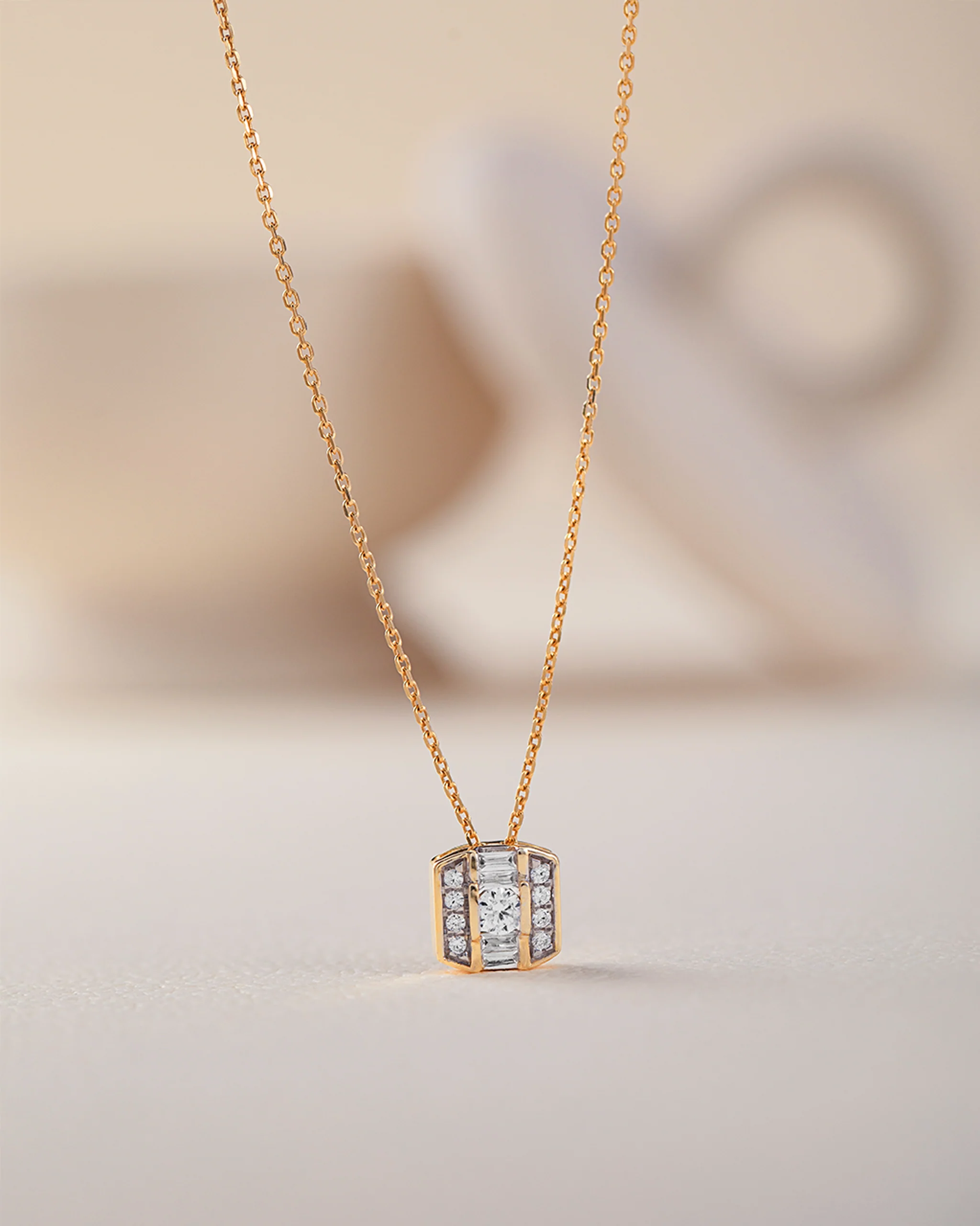 Elegant Octa Cluster Diamond Necklace - Image 6