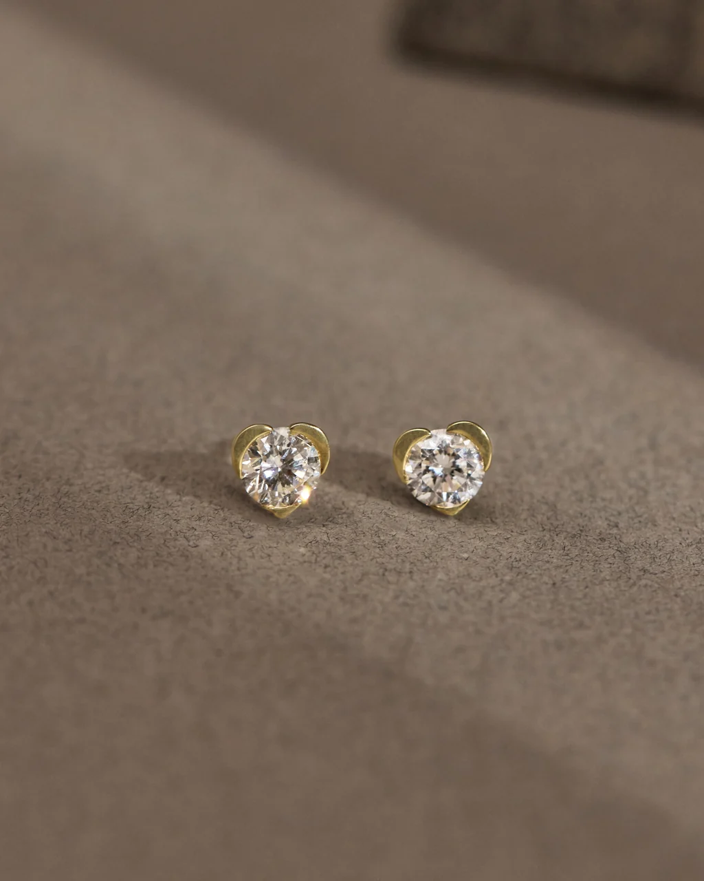 Fine Heart Solitaire Stud Earrings - Image 6