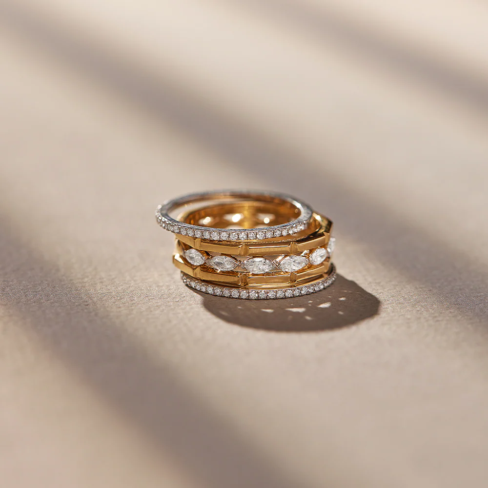 Five Rows Stackable Diamond Band