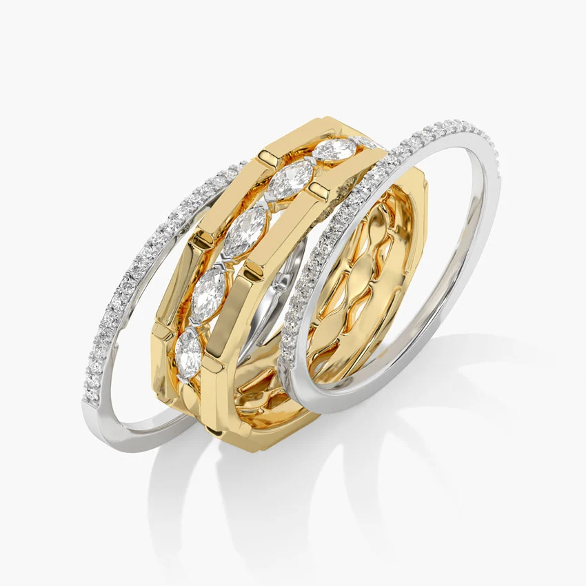 Five Rows Stackable Diamond Band - Image 6