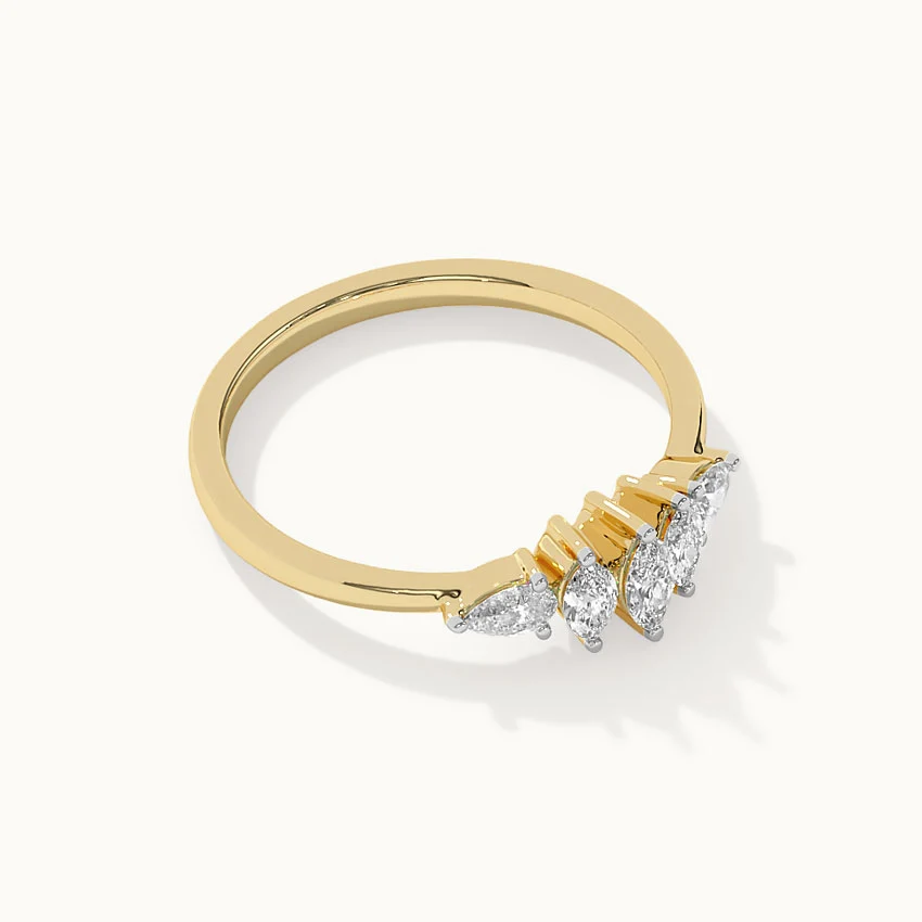 Five Stone Marquise & Pear Diamond Ring - Image 7