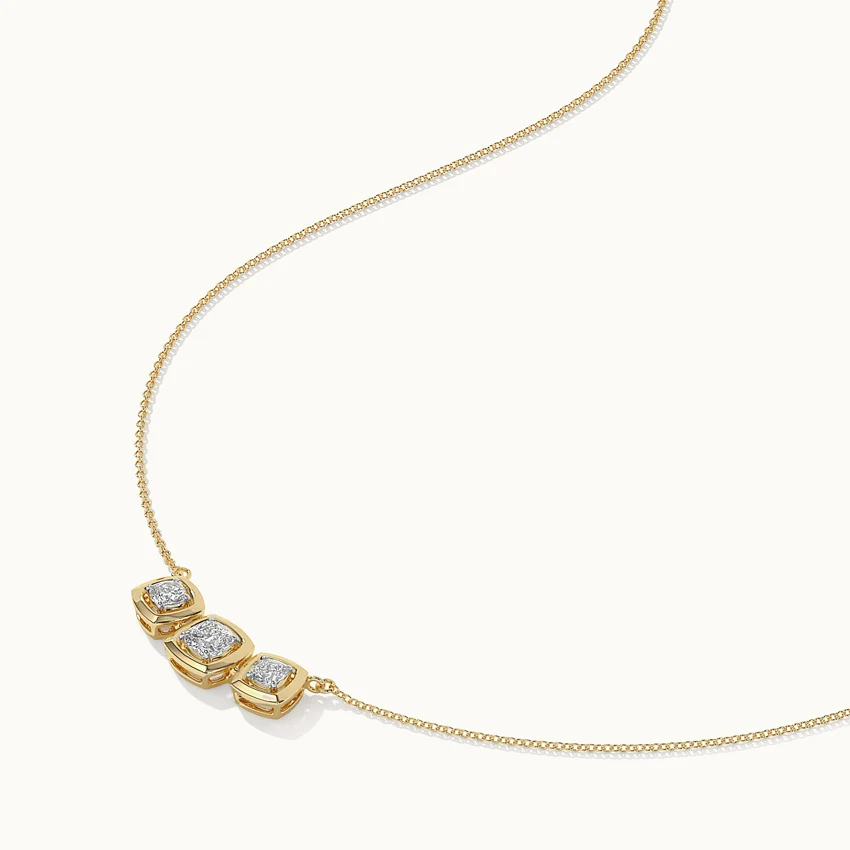 Three Stone Solitaire Necklace - Image 6