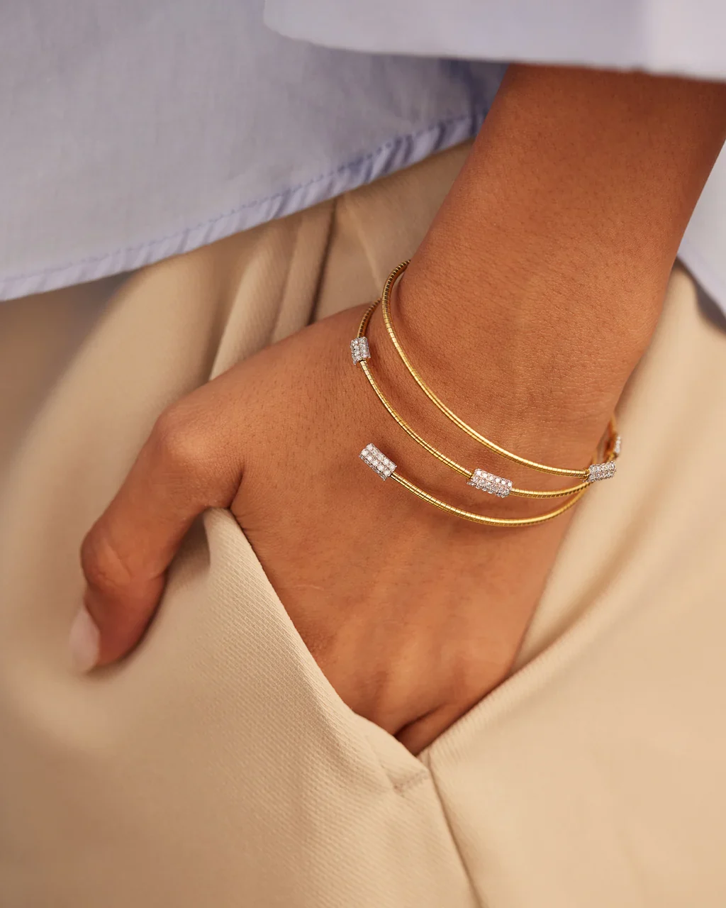 Flexible Wrap Around Diamond Bracelet - Image 2
