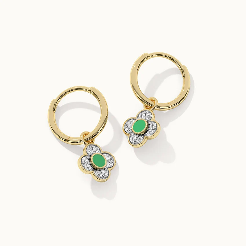 Floral Charm Small Hoops - Image 7