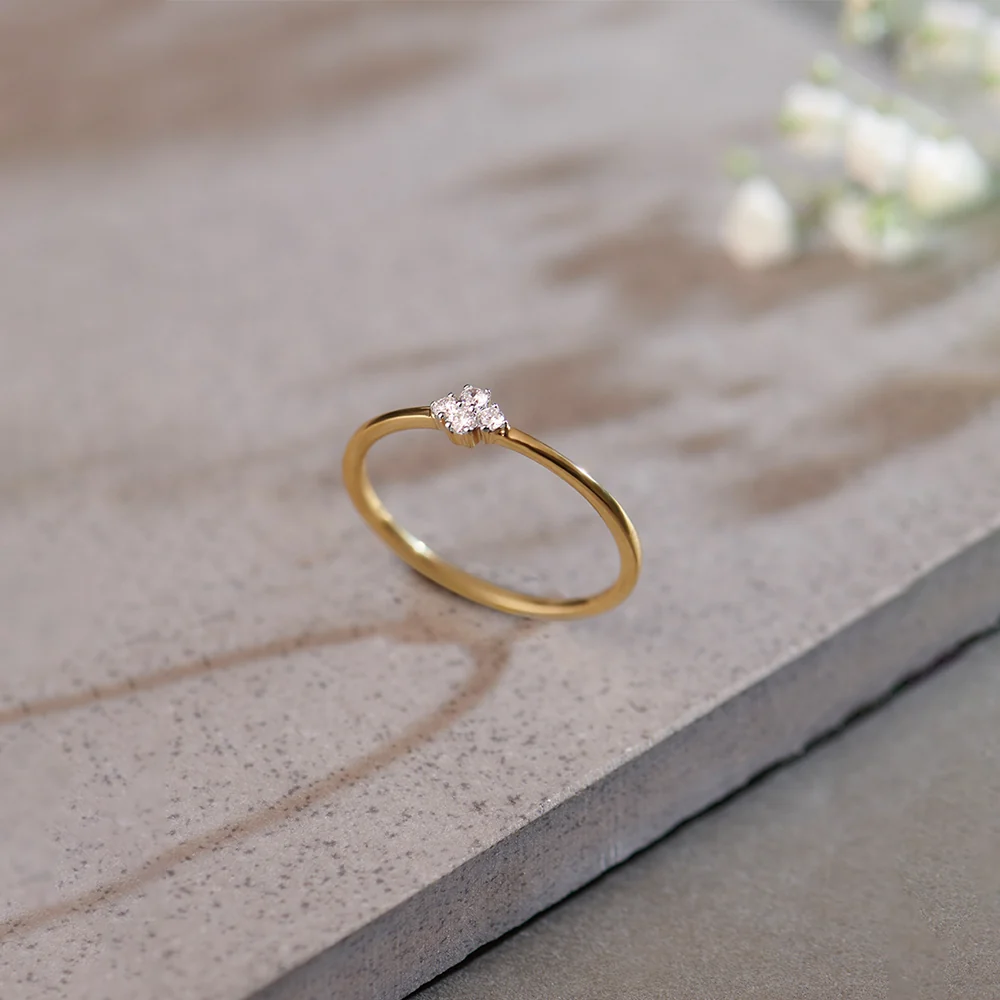 Floral Diamond Stackable Ring