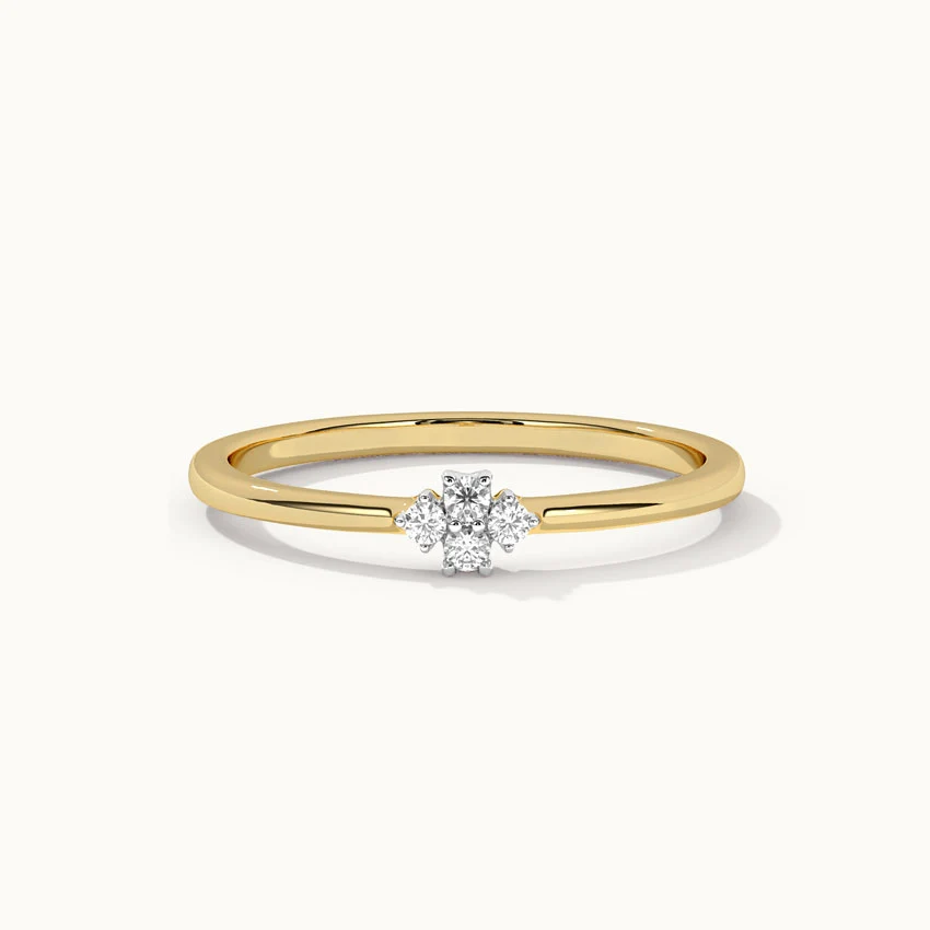 Floral Diamond Stackable Ring - Image 3