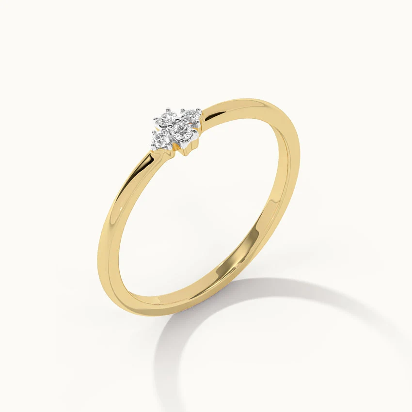 Floral Diamond Stackable Ring - Image 6