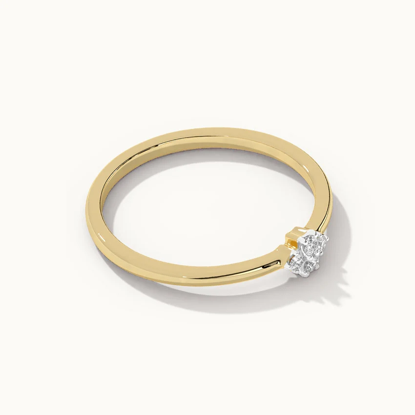 Floral Diamond Stackable Ring - Image 7