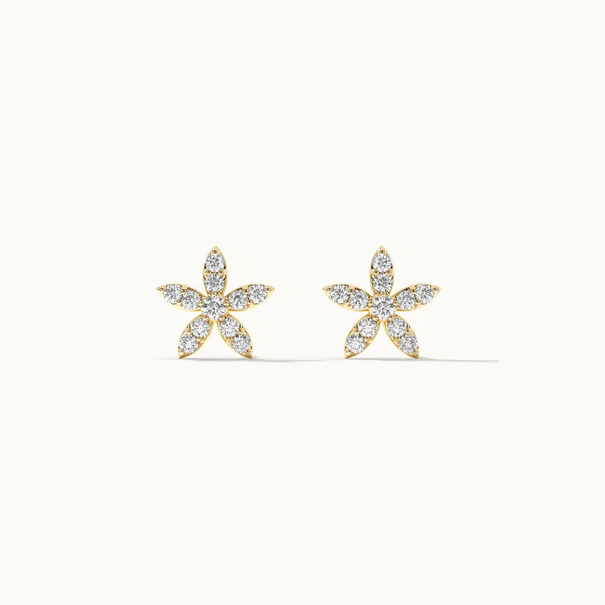 Floral Petite Diamond Earrings - Image 6