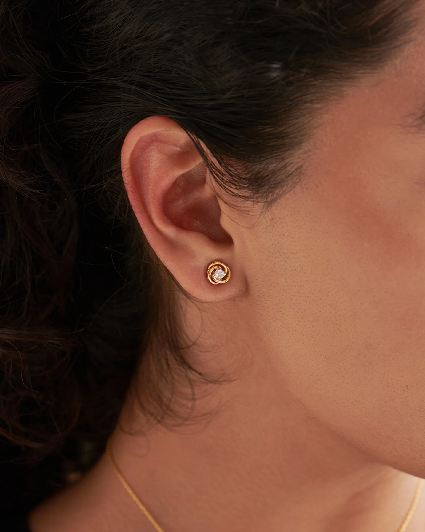 Floral Solitaire Studs - Image 2