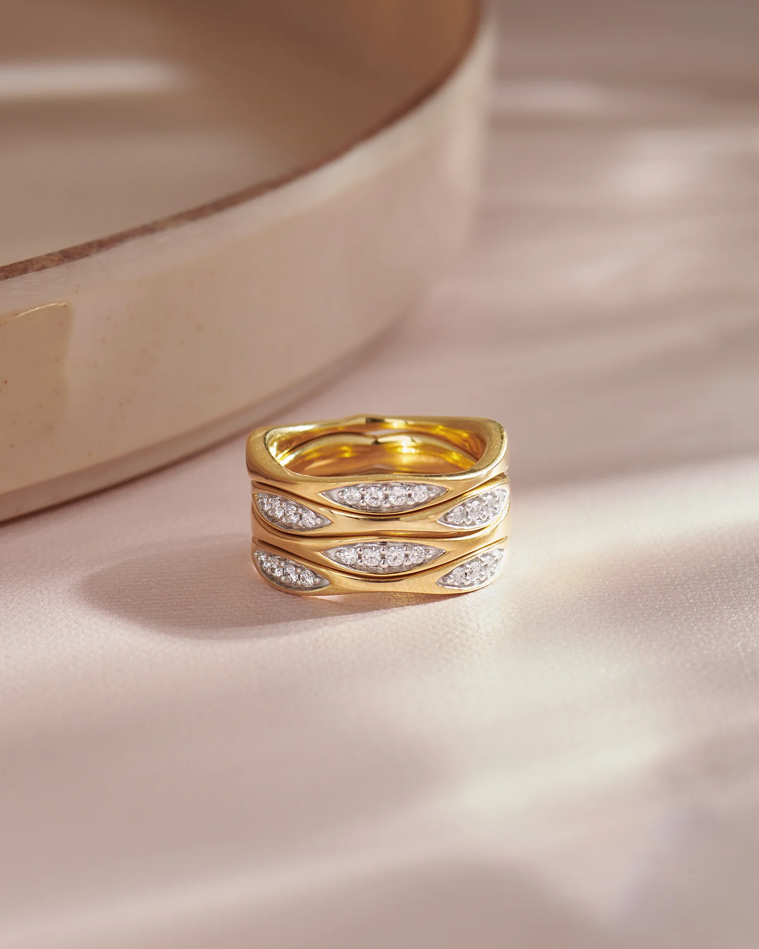Four Row Stackable Diamond Band - Image 4