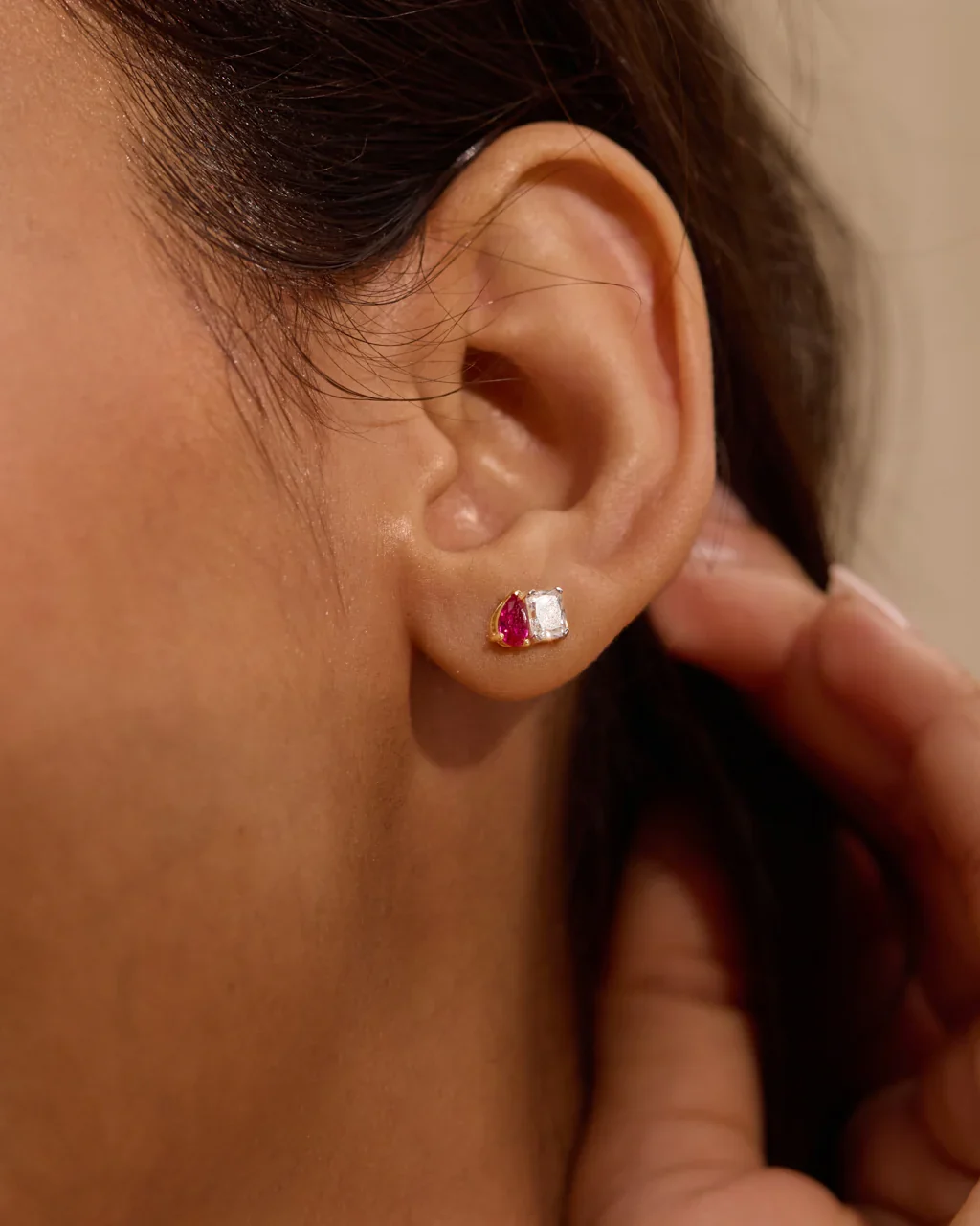 Gem Duo Stud Earrings - Image 2
