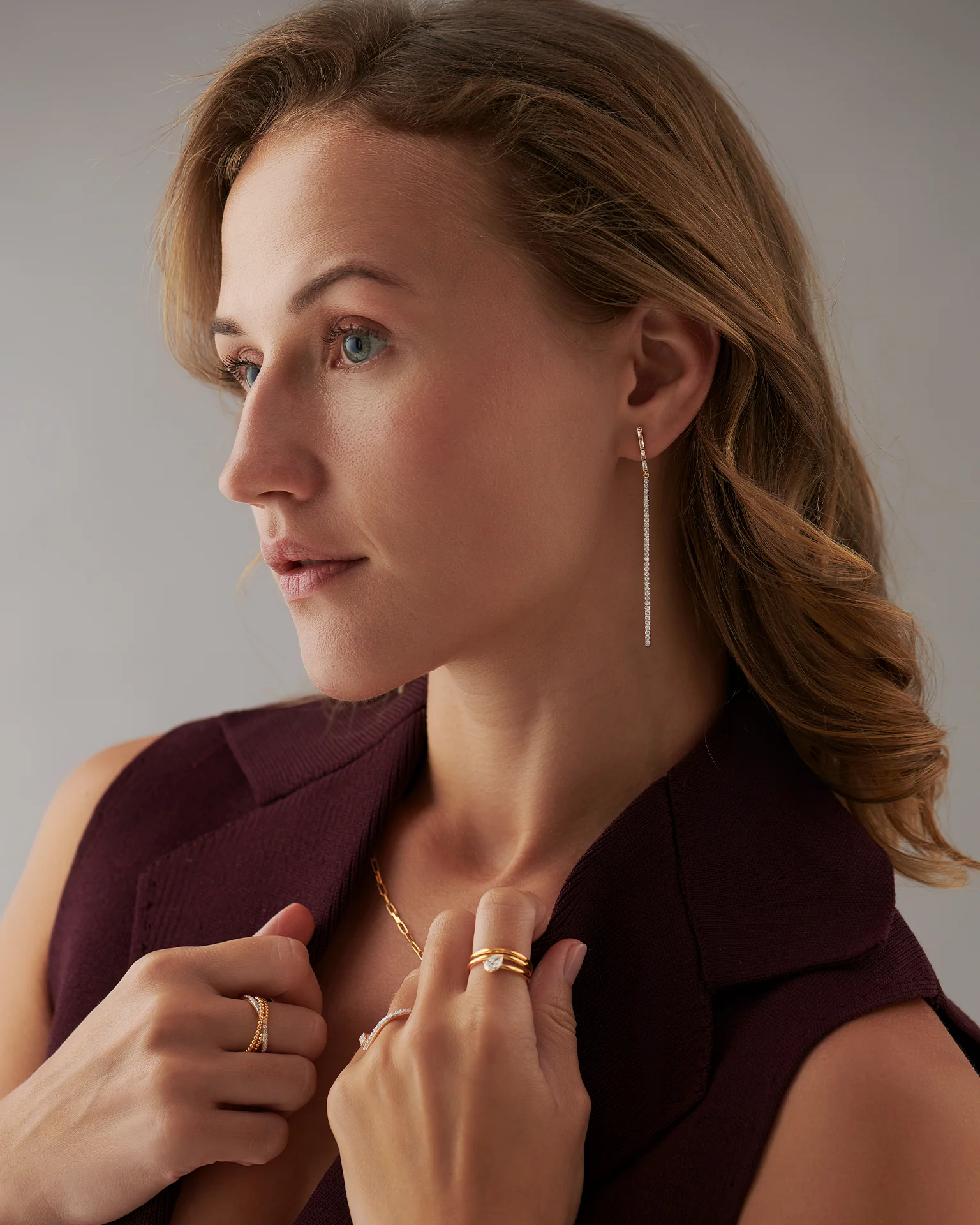 Graceful Diamond Earrings - Image 2