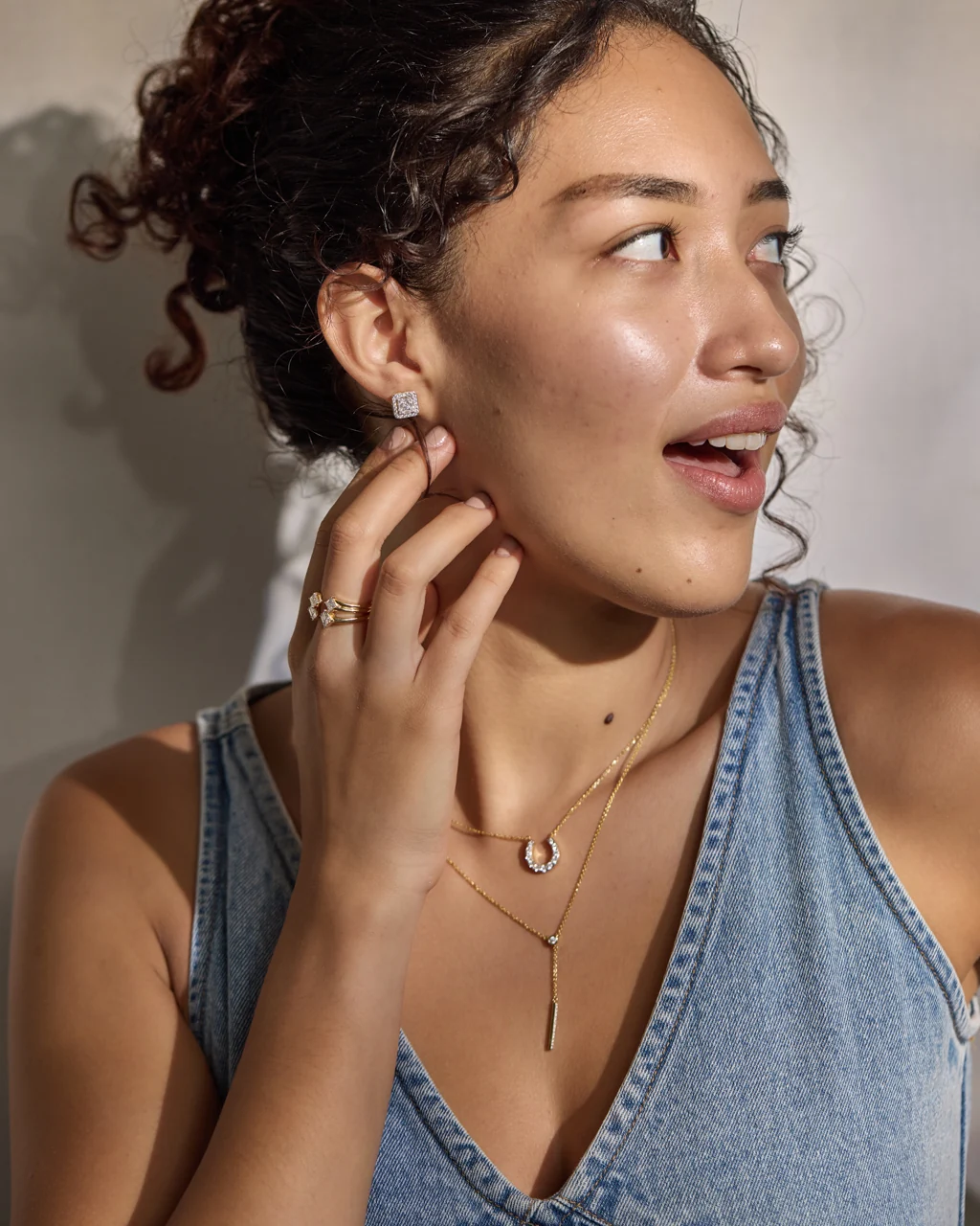 Halo Grid Diamond Earrings - Image 6