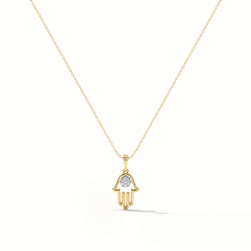 Hamsa Hand Diamond Necklace - Image 3