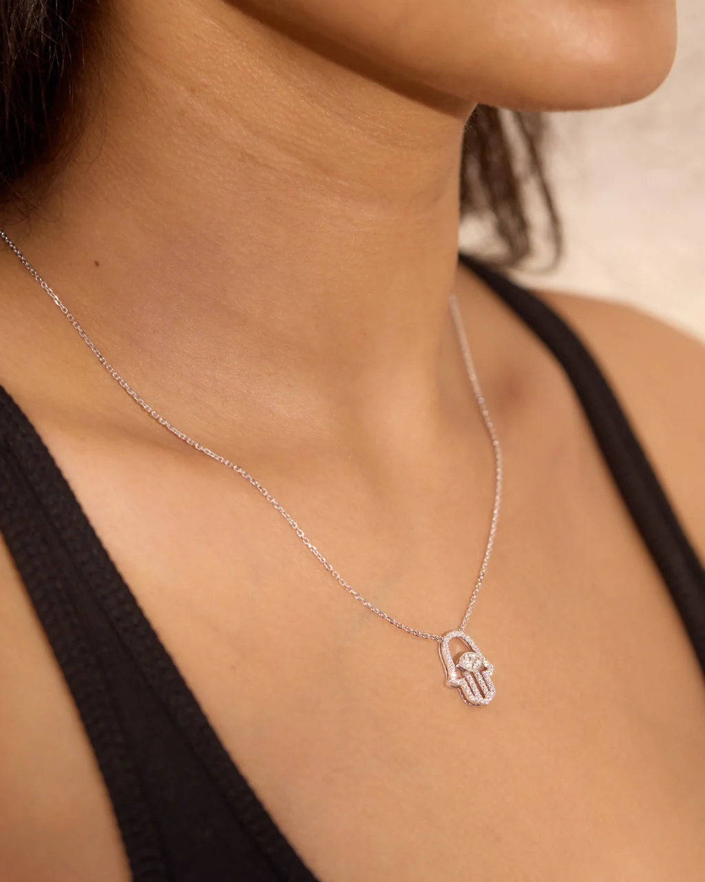 Hamsa Marquise Necklace - Image 2