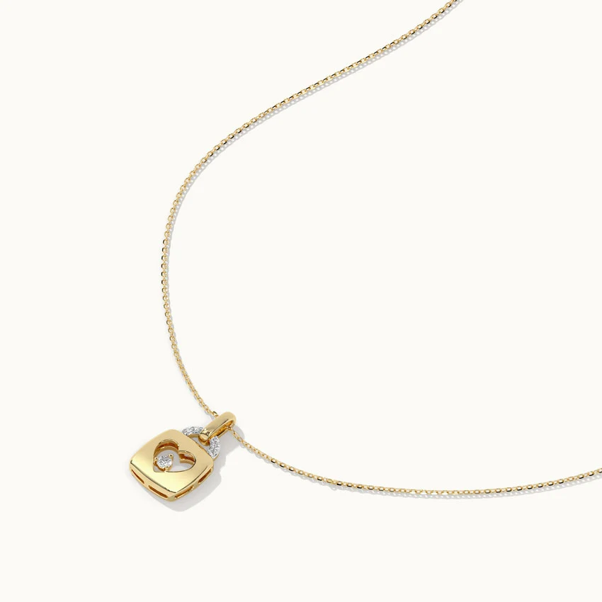Heart Lock Diamond Necklace - Image 5