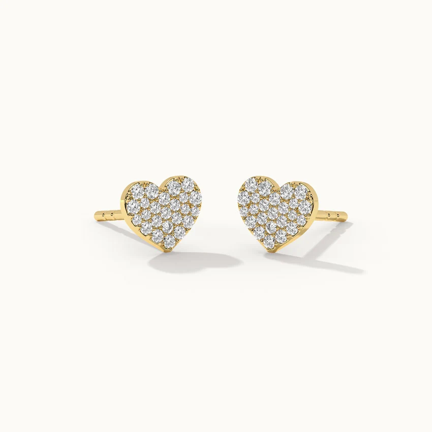 Heart Pave Diamond Earrings - Image 4