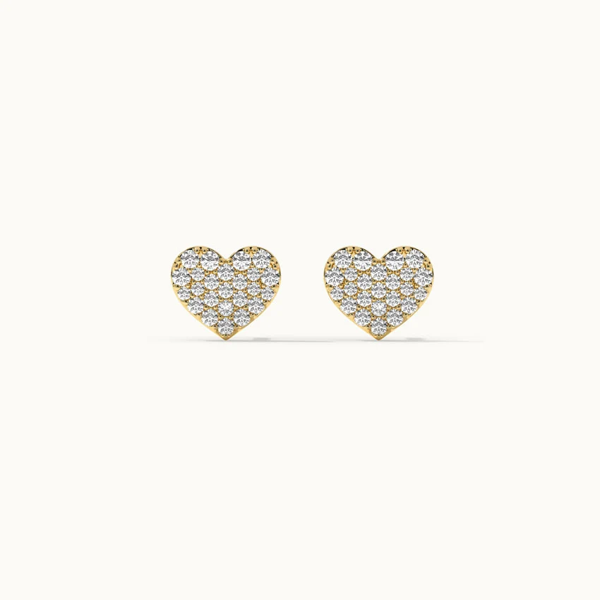 Heart Pave Diamond Earrings - Image 7