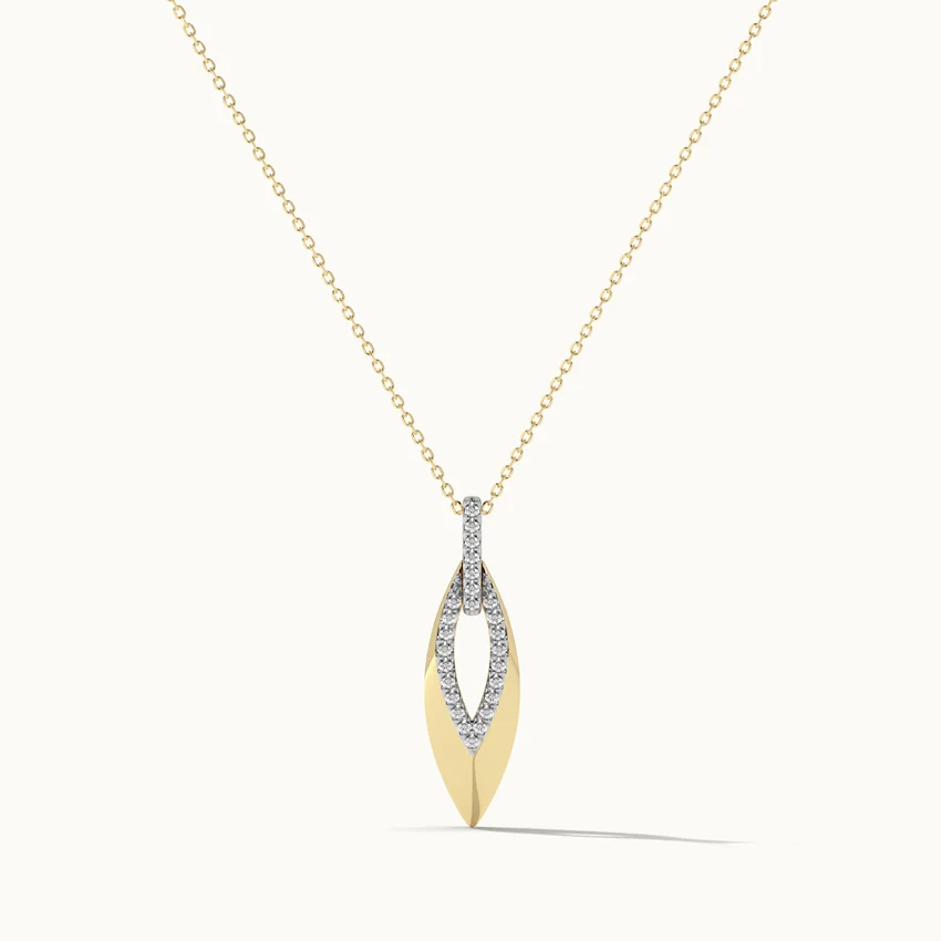 Hollow Leaf Diamond Necklace - Image 3